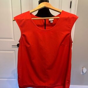 Vibrant orange/Red Sleeveless Blouse